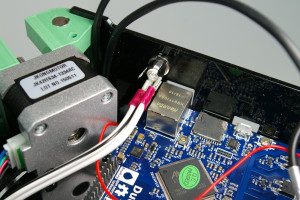 Connect the DC power cable to the tabs on the back of the jack.