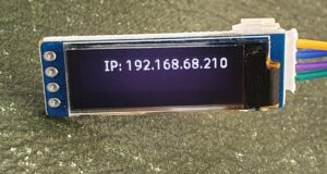 OLED display showing IP address